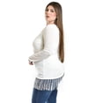 thumbnail image 2 of Blusa con flecos y manga transparente Roman Fashion /Tallas Extras, 163 (Blanco) blanco 40, 2 of 6