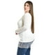 thumbnail image 2 of Blusa con flecos y manga transparente Roman Fashion /Tallas Extras, 163 (Blanco) blanco 40, 2 of 6