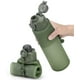 thumbnail image 1 of 900ml Collapsible Silicone Water Bottle with Strap, BPA LeakProof Travel Bottle (Green), 1 of 5