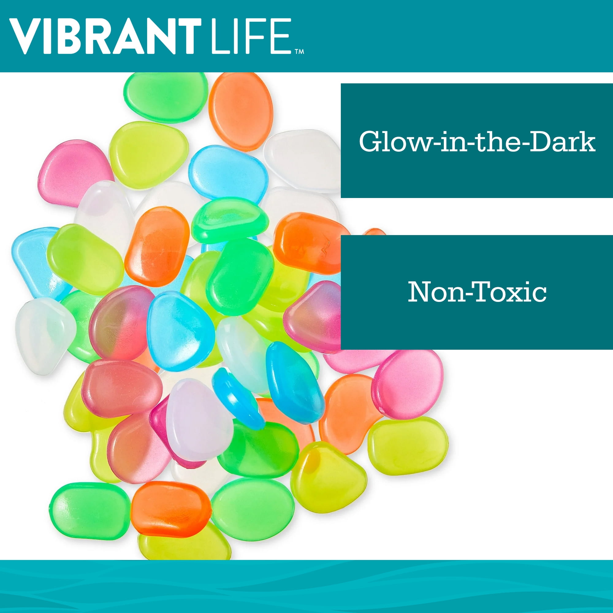 (4 pack) Vibrant Life Glow Stones Aquarium Decor, 3.5 oz