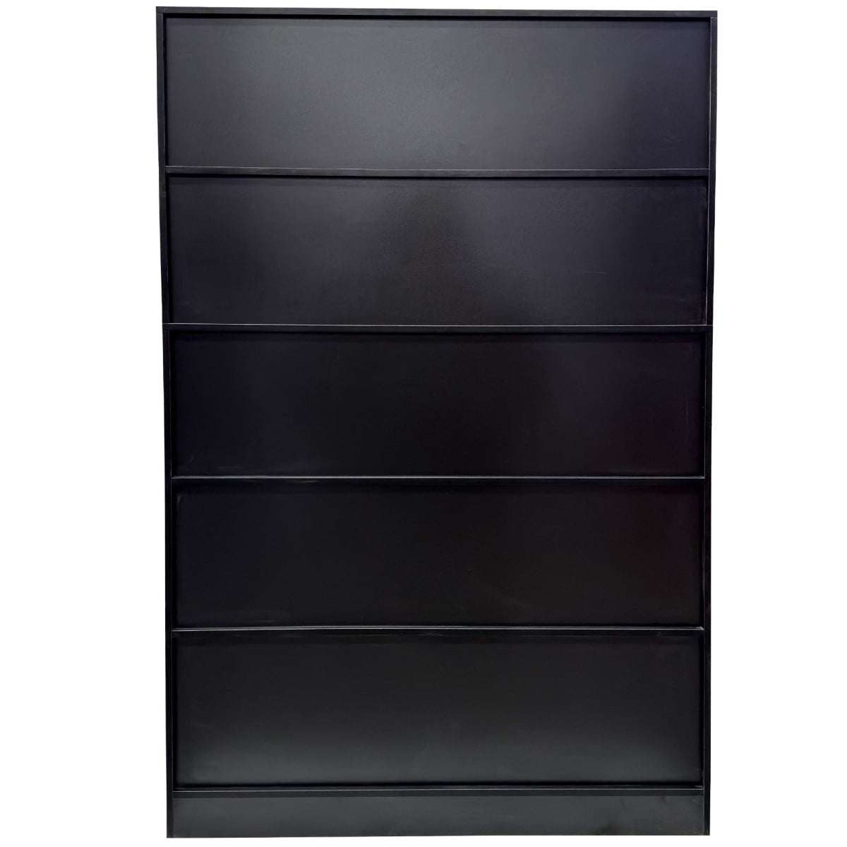 71" Tall Wooden Bookcase, Mid Century Modern Bookshelf with 5-Tier Storage, 3 Doors Open Style Display Shelf W/10 Cubes, Book Shelves Cabinet for Home Office Living Room