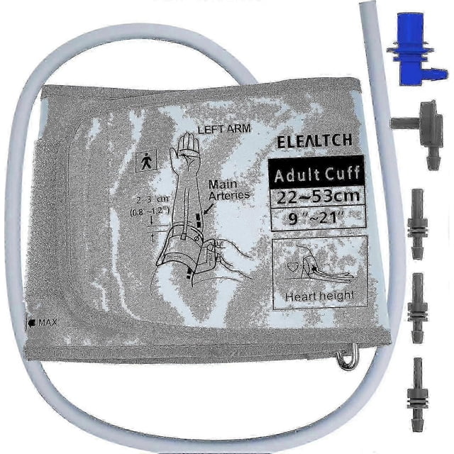Cuff Compatible With Omron 9u201d-21u201d Inches (22-53cm) Xl Pressure Adult Arm Bp Replacement Cuff For Big Arm, Grey-good