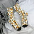 thumbnail image 5 of Logiee Giraffes Head Print Adult Socks for Men & Women,Calf Socks, Ankle Socks,Boots Socks,Breathable Casual Sock,Unisex Crew Socks, 5 of 6