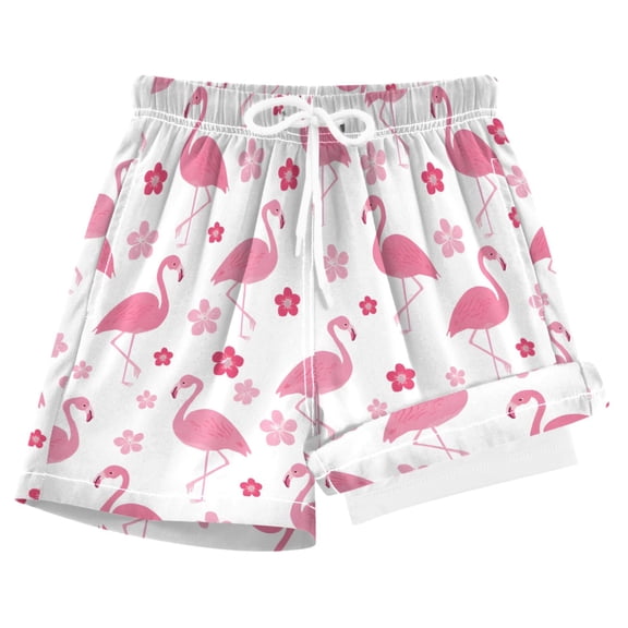 joogoo Flamingo and Floral Boys Swim Trunks Beach Swimsuit Shorts Boxer 8Y