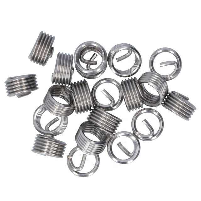 QIILU Filetage Vis, 20pcs Filetage Réparation M12 x 1,75 Fil Fileté Insert Écrou Bobined Wire Extension Consommables, Thread Réparation