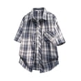 thumbnail image 5 of Cmfcve Big & Tall Classic Plaid Button Down Shirts for Men Casual Short Sleeve Work T Shirts, 5 of 5
