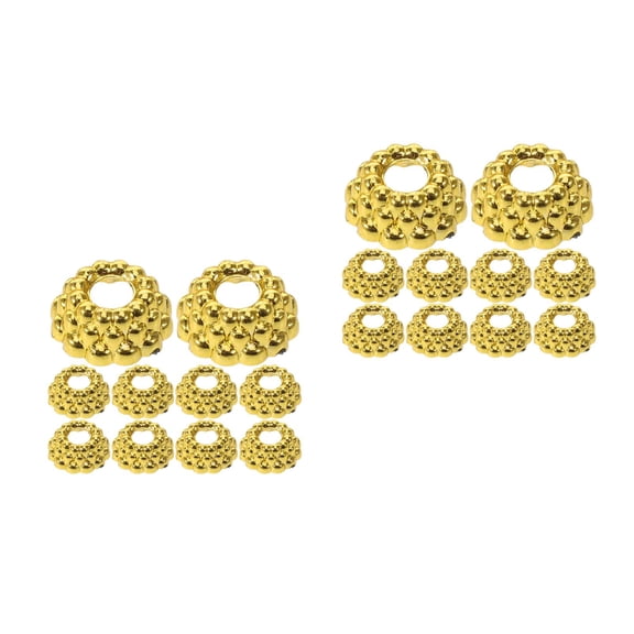 Masteelf 200 pcs  Round Ornament Cap Christmas Ornament Cap Replacement Hangers Caps for Christmas Tree DIY Decorations Golden