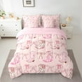 thumbnail image 2 of Homewish Pink Ribbon Bow 7-Piece Twin Bedding Sets,Rustic Cowgirl Boots Bedding Comforter Set,Pink Kawaii Bowtie Sheet Sets For Girls,Breathable Home Decor Reversible, 2 of 8