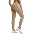 thumbnail image 2 of baleaf Women's Thermal Warm Winter leggings Fleece lined Pants Waterproof High Waisted with Pockets Outdoor Workout Running Tights Brown L, 2 of 7