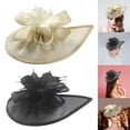 thumbnail image 1 of Pinza para el pelo Yinane de malla para mujer 2 uds. flor sombrero tocado nupcial negro, 1 of 8