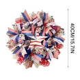 thumbnail image 3 of Peacheart 16inch 4th of July Patriotic Wreath for Front Door, Rustic Stars Stripes Bow Fabric Wreath with American Flag Star Wooden Sign for Independence Day Memorial Day Farmhouse Home Decor, 3 of 7