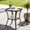Brown, variant on PARKWELL Outdoor Side Table with All-Weather Wicker Shelf - Rattan Tea Tables with Glass Top - Square Offwhite
