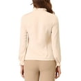 thumbnail image 3 of Allegra K Women's Elegant Ruffle Tie Neck Long Sleeve Work Blouse Top, 3 of 6
