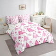 thumbnail image 3 of Feelyou Pink Xmas Tree Bedding Comforter Set 7pcs for Kid, Dreamy Christmas Snowflake King Bedding Sets, Happy New Year Reversible Bed Sheets, Microfiber Bedroom Decor, 3 of 7