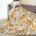 thumbnail image 6 of Honeii Retro 70s 60s Flower Print Fleece Blanket - Throw Blanket for Bed, Sofa, Couch, Camping, and Travel , Microplush Ultra Soft Warm Blanket-40"x30", 6 of 7