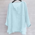 thumbnail image 4 of Mens Summer Long Sleeves ?Neck Comfortable Loose Blouse Tops, 4 of 9