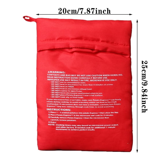 Microwave Potato Bag Reusable Potato Baked Bag Microwave Baking Bag Pouches Potato Microwave Cooker Just in 4 Minutes