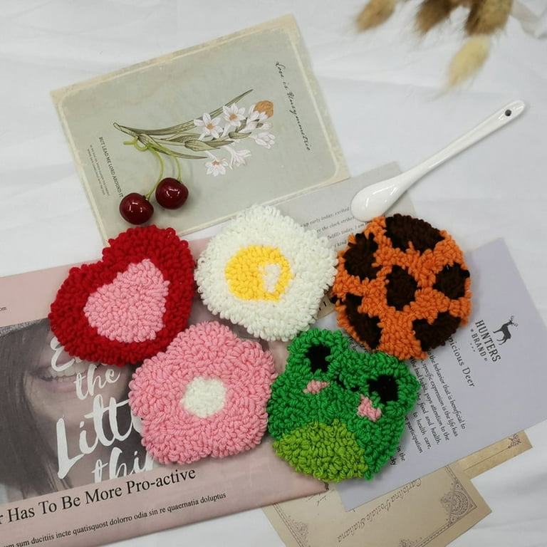 Coaster Punch Needle Kits, Plant Pattern Coasters, Halloween Tufted Coaster  Kit, DIY Beginner Embroidery Kit 