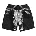 thumbnail image 2 of Honeii's White Black Sheep skull Print Men's Casual Shorts with Drawstring，Swim Trunks Quick Dry Beach Shorts, 2 of 5