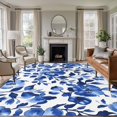 thumbnail image 3 of Spring Floral Area&nbsp;Rug 6x9ft Watercolor Gradient Blue Flower Leaves Rustic Farmhouse Non-Slip&nbsp;Washable Square&nbsp;Rugs Soft Felt Indoor Floor Mat for Bedroom Kitchen Living Room Bathroom, 3 of 9