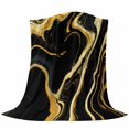 thumbnail image 6 of Black Gold Marble Blanket Soft Cozy Warm Throw Blanket for Couch, Plush Fuzzy Flannel Fleece Blankets for Sofa, Modern Geometric Textured Bed Blankets Lightweight Gifts for Women, 50"x60", 6 of 9