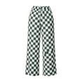 thumbnail image 5 of Njagoc3 Wide Leg Pants for Women | Drawstring Waist Checkered Trousers with Side Pockets | Relaxed Loose Fit for Fall Casual Daily Wear & Vacation Outings，Gray，S, 5 of 6