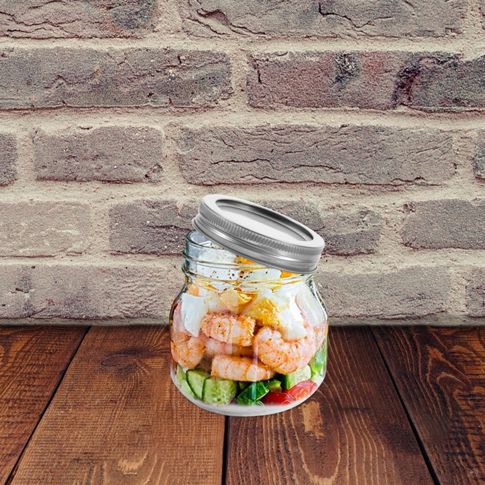 4pcs Glass Sealed Mason Jars Salad Mason Jars Fruit Jelly Cans