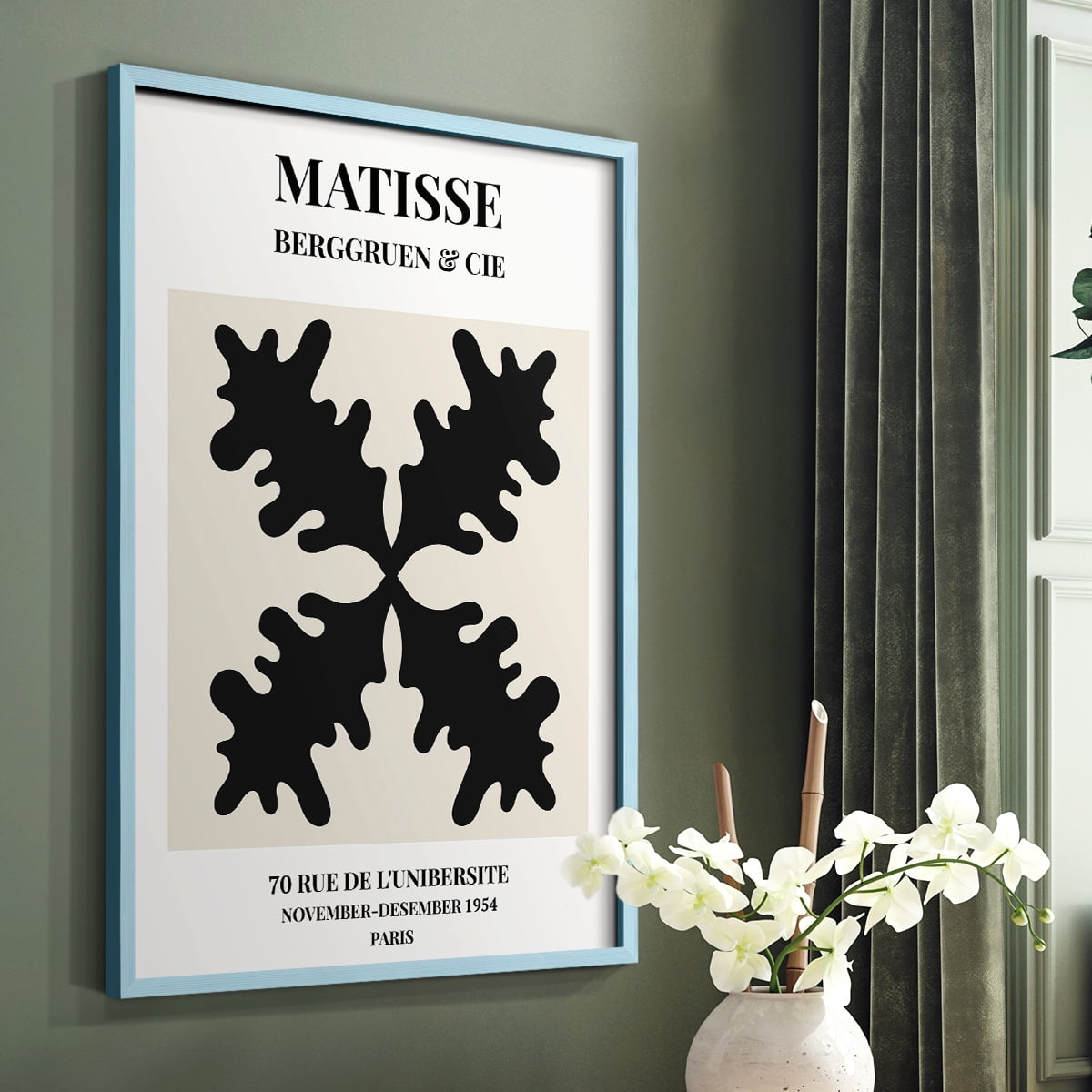 Matisse CXLVI Framed Print in Blue Solid Wood 8 x 10 Framed Print