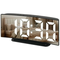 Unique Bargains Sleek Design Digital Alarm Clock for Bedroom Black 6.5"L x 1.6"W x 3.0"H