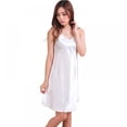 thumbnail image 4 of Women's Silk Robe Full Slip Dress Nightdress Lingerie Chemise Nightgown Sexy Lingerie, 4 of 6