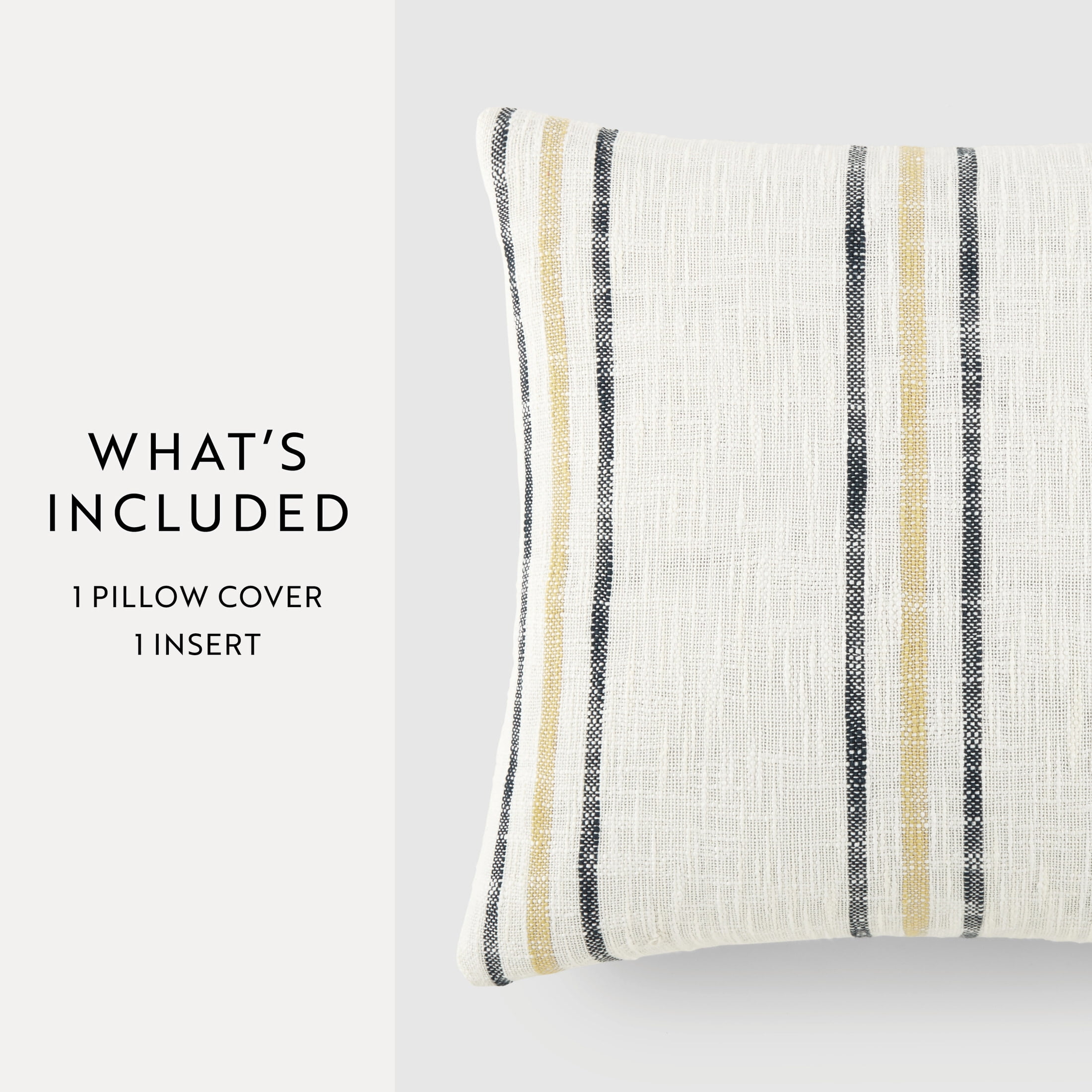 Cotton Slub Textured Throw Pillow in Framed Farmhouse Stripe by Comfort Canopy
