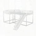 thumbnail image 3 of Full and Twin Size L-Shaped Bunk Bed with Slide & Short Ladder - Stylish & Durable, White, 3 of 13