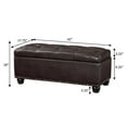 thumbnail image 3 of Pemberly Row Modern Storage Ottoman Bench in Espresso Faux Leather, 3 of 7