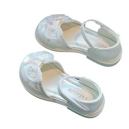 

Paokuoon Toddler Girls Summer Beach Sandals Little Kids Casual Anti-Slip Walker Crib Shoes with Flower Bowknot