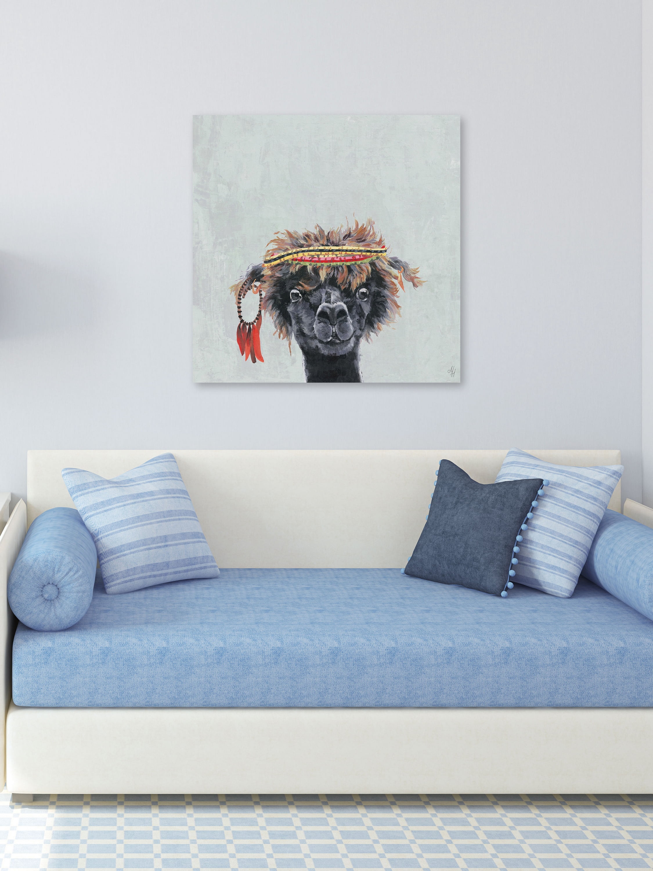 Marmont Hill Hippie Llama II Canvas Wall Art