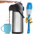 thumbnail image 1 of Jarra De Café Con Airpot Y Cepillo De Limpieza - Airpot De 101Oz / 3L 24 Horas Para Bebidas Frías O Calientes - Jarras De Café Para Mantener Caliente Extra Grandes - Dispensador De Café Con Bomba Disp, 1 of 5