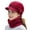 Wine Red, variant on UDIYO 2Pcs/Set Winter Hat Neck Warmer Knitted Peaked Flower Pompom Decor Fuzzy Stretchy Warm Solid Color Winter Thermal Middle-aged Women Cap Scarf Kit for Outdoor