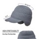 thumbnail image 5 of Gorro de punto elástico y cálido con protección para las orejas para otoño e invierno, color negro, con forro polar incluido, 5 of 5