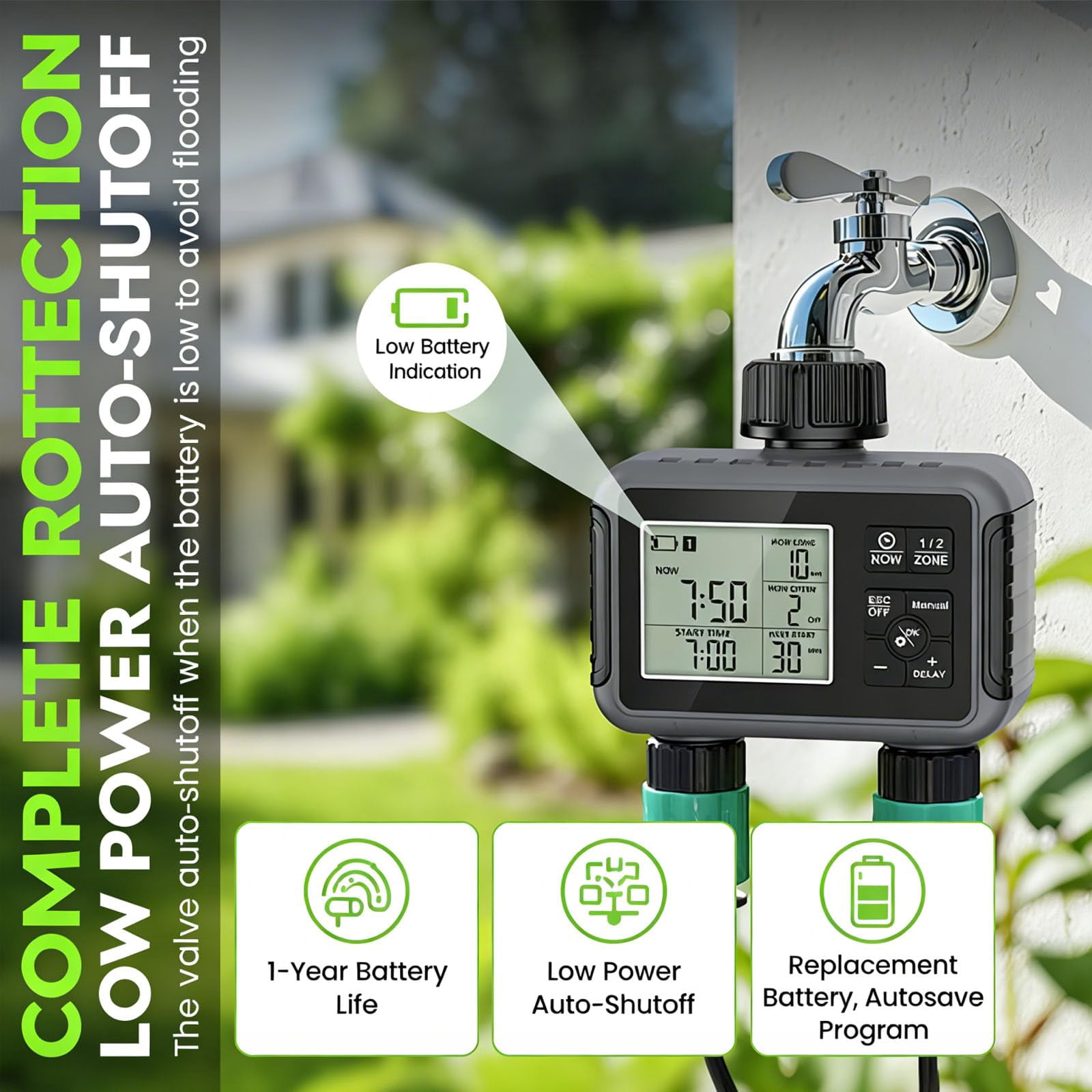16-Nozzle Oscillating Sprinkler, Mini Turbo Adjustable Lawn Sprinkler, Automatic Irrigation System for Yard Garden Flower Bed Hose Watering