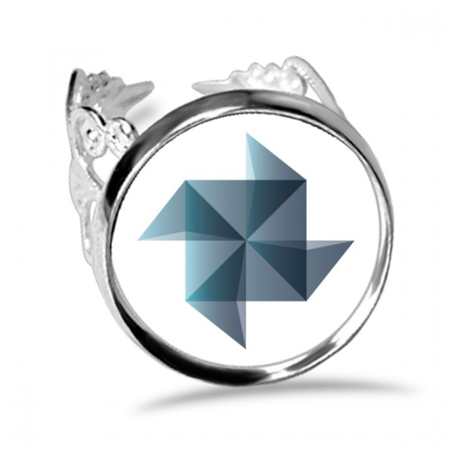 Anillo de compromiso de boda Unbranded Origami Windmill forma geométrica abstracta ajustable