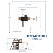 Backyard Discovery Rosewood Falls Cedar Wood Swing Set, Monkey Bars, Clubhouse, Crows Nest