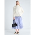 thumbnail image 2 of Free Assembly Women's Cable Knit Mock Neck Sweater, Midweight, Sizes XS-XXL, 2 of 5