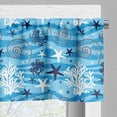 thumbnail image 3 of Ambesonne Underwater Valance Pack of 2, Seashells Marine Sea, 54"X12", Blue White, 3 of 5