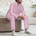 thumbnail image 7 of Salouo Breast Cancer Awareness5 Print Button-Front Long Sleeve Pajama Set for Men, Soft 2Pjs Men's Long Sleeve Sleepwear-X-Large, 7 of 7