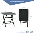 thumbnail image 3 of Gymax Patio Folding Square Dining Table Aluminum Frame Tempered Glass top, 3 of 10