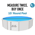 SmartLine 15' Round Cracked Glass Overlap Above Ground Swimming Pool ...