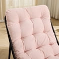 thumbnail image 6 of Jopath Outdoor Lounge Chair with Ottoman, Comfy Sling Recliner Chair with Puffy Cushion and Foot Stool for Living Room Bedroom Reading Room Pink, 6 of 9