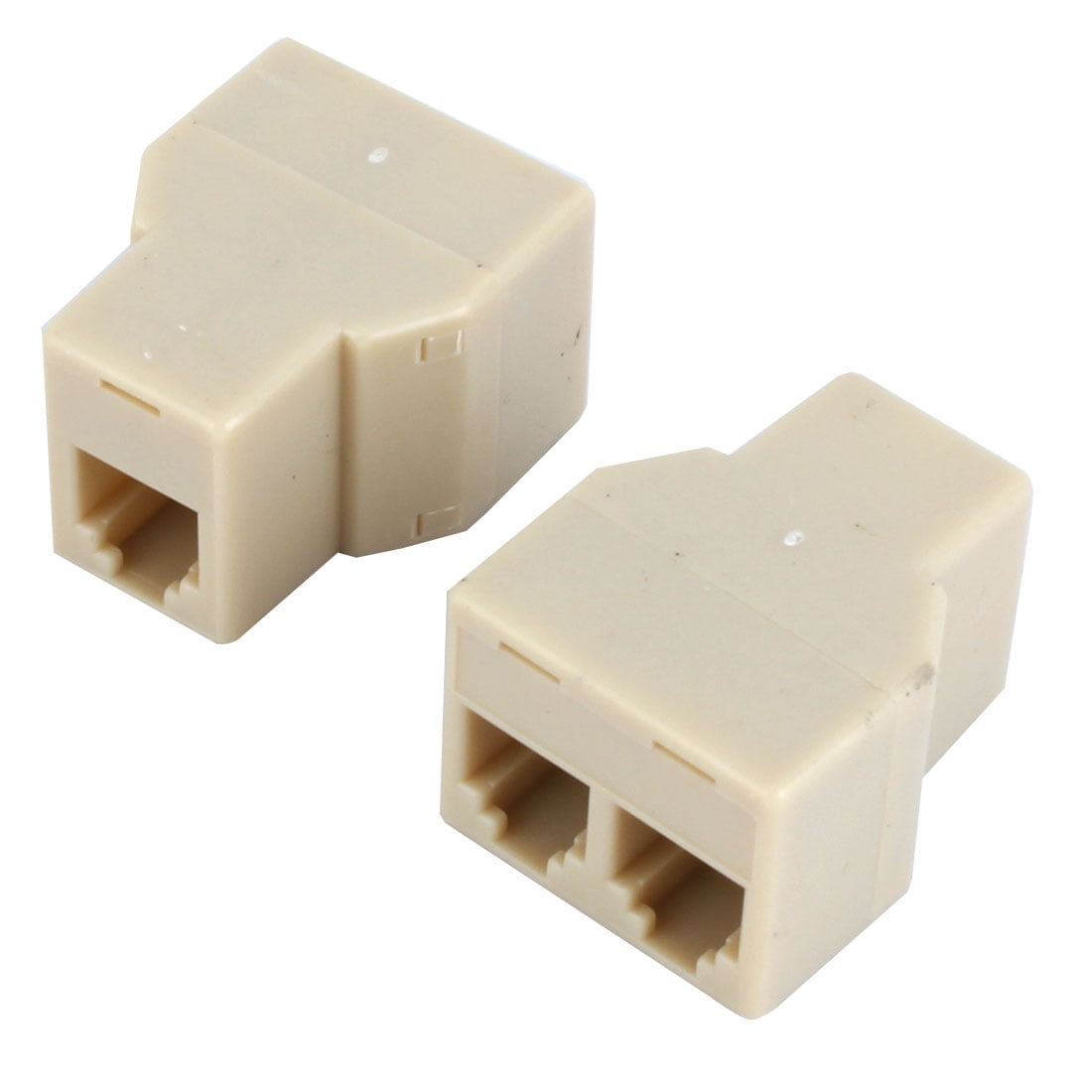 2 Pcs RJ11 6P4C 1 to 2 Female Telephone Modular Splitter Jointer