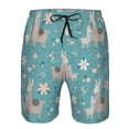 thumbnail image 4 of Naloa Teal Mama Llama Men's Beach Shorts, Surfing shorts, Swim trunks, Quick Dry Swim Trunks for Surfing Beach Fun - Large, 4 of 9