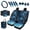 Blue Ocean Palm, variant on Eheartsgir Vintage Bull Mandala Car Seat Cover Set with Steering Wheel Seat Belt Covers Car Trash Can Center Console Pad Coasters Auto Accessories Decor for Men Women